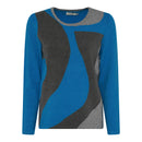 Art Wave Round Neck Jumper - Blue/grey