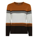Stripe Round Neck Jumper - Brown/amber