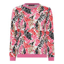 Colour Print Round Neck Jumper - Pink/black