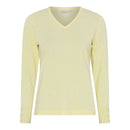 Soft Plain V Neck Jumper - Yellow Melange