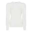 Pattern Front Round Neck Jumper - Off White
