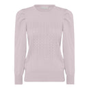 Pattern Front Round Neck Jumper - Vintage Rose