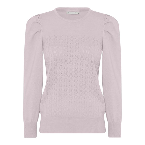 Pattern Front Round Neck Jumper - Vintage Rose