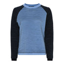 Stripe Round Neck Jumper - Navy/blue