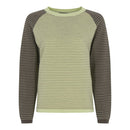 Stripe Round Neck Jumper - Khaki/green
