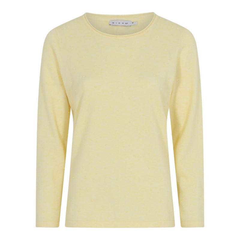 Soft Plain Round Neck Jumper - Yellow Melange