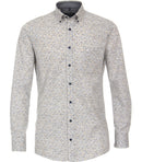 Long Sleeve Button Down Print Shirt - Silver