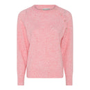 Melange Button Shoulder Jumper - Coral Melange