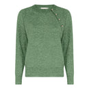 Melange Button Shoulder Jumper - Green Melange