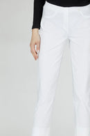 Bella Turn Up 3/4 Length Trouser - White