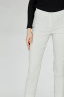 Bella Turn Up 3/4 Length Trouser - Cream
