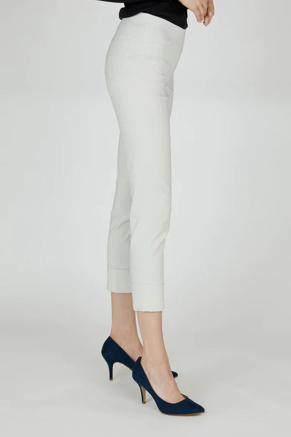 Bella Turn Up 3/4 Length Trouser - Cream