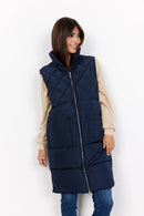 Nina 17 Long Padded Gilet - Navy