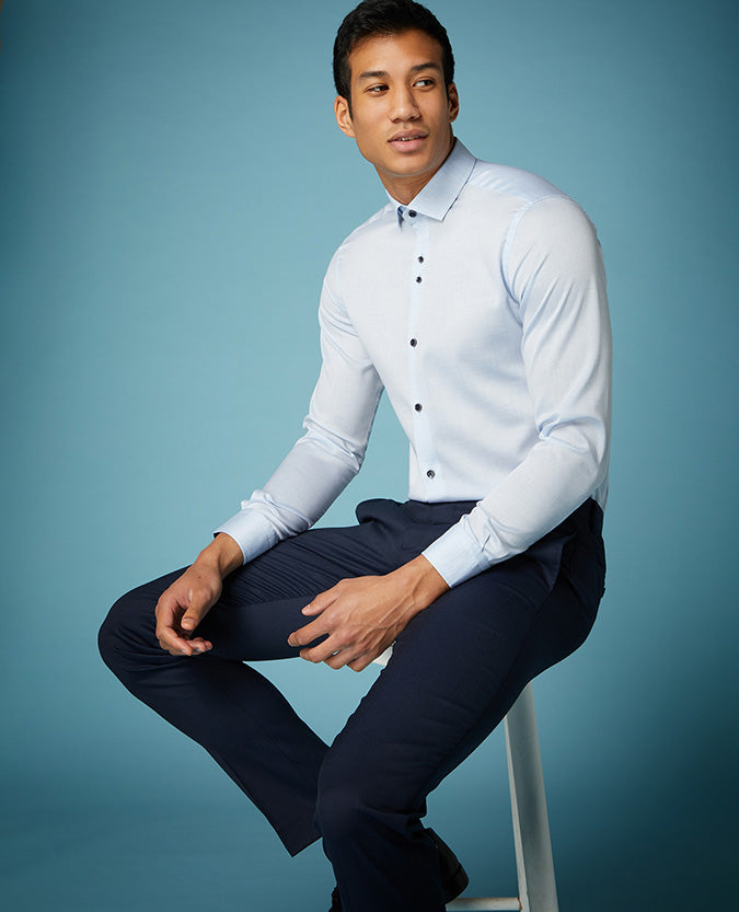 Rome Slim Fit Kirk Cotton - Light Blue Grey