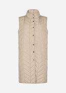 Randi 5 Long Padded Gilet - Sand
