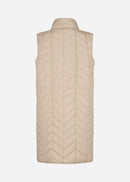 Randi 5 Long Padded Gilet - Sand