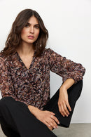 Hedda Floral Blouse - Wine Red