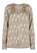 Janine V Neck Blouse - Camel