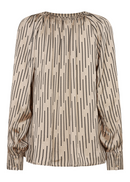 Janine V Neck Blouse - Camel