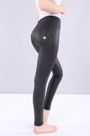 High Rise Faux Leather Skinny - Black