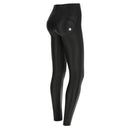 High Rise Faux Leather Skinny - Black