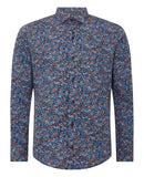 Rome Long Sleeve Slim Fit Shirt - Navy1