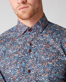 Rome Long Sleeve Slim Fit Shirt - Navy1