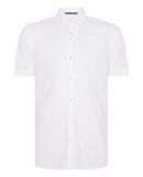 Tapered Plain Parker Shirt - White