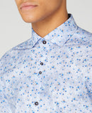 Tapered Print Shirt - Sky Blue