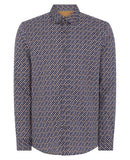 Seville Long Sleeve Tapered Shirt - Navy1
