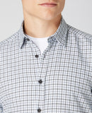 Rome Check Long Sleeve Slim Shirt - Grey