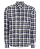 Seville Check Long Sleeve Tapered Shirt - Slate Blue