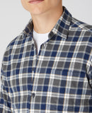 Seville Check Long Sleeve Tapered Shirt - Slate Blue