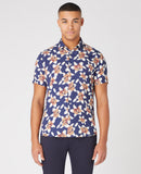 Tapered Short Sleeve Shirt - Slate Blue