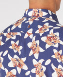 Tapered Short Sleeve Shirt - Slate Blue