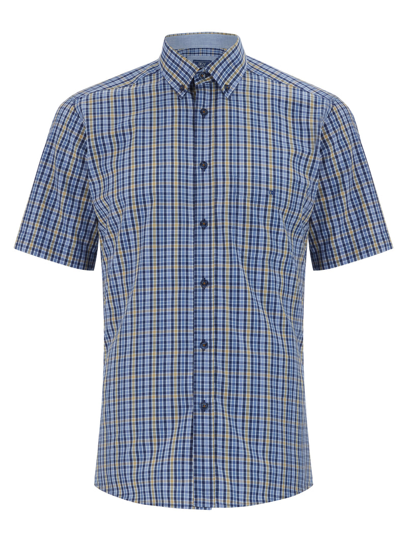 Short Sleeve Casual Shirt - Dark Blue