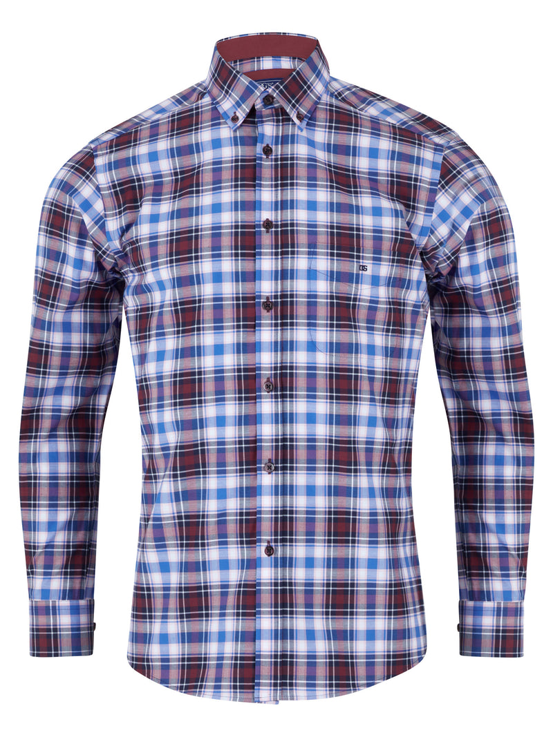 Long Sleeve Casual Shirt - Burgandy