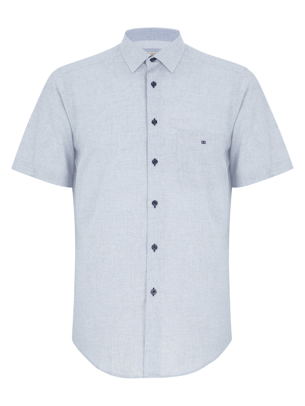 Short Sleeve Casual Shirt - Light Blue Grey