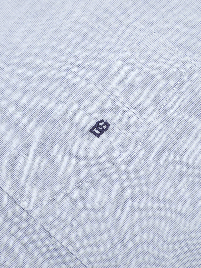 Short Sleeve Casual Shirt - Light Blue Grey