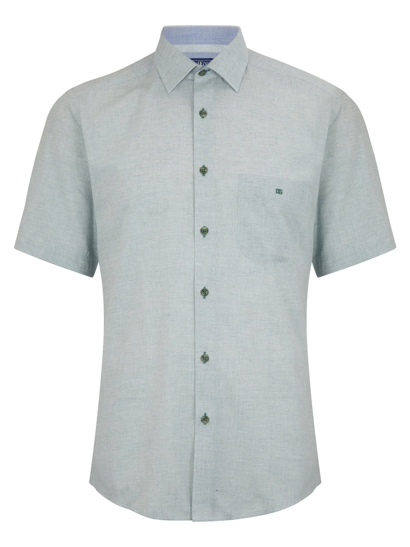 Short Sleeve Casual Shirt - Light Green