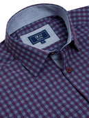 Regular Long Sleeve Check Shirt - Maroon