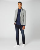 Grandfather Long Sleeve Casual Shirt - Navy1