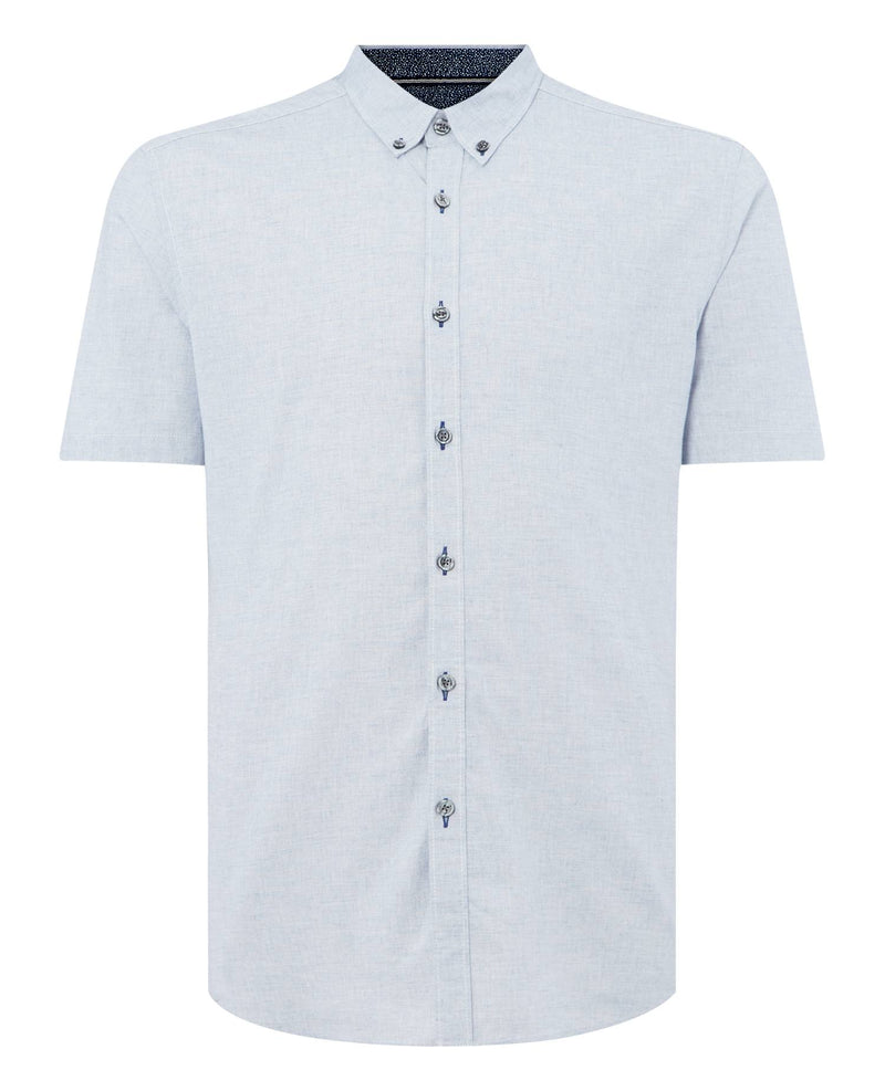 Rome Short Sleeve Shirt - Light Blue Grey