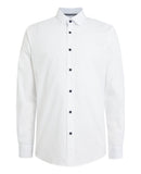 Tapered Cotton L/s Shirt - White