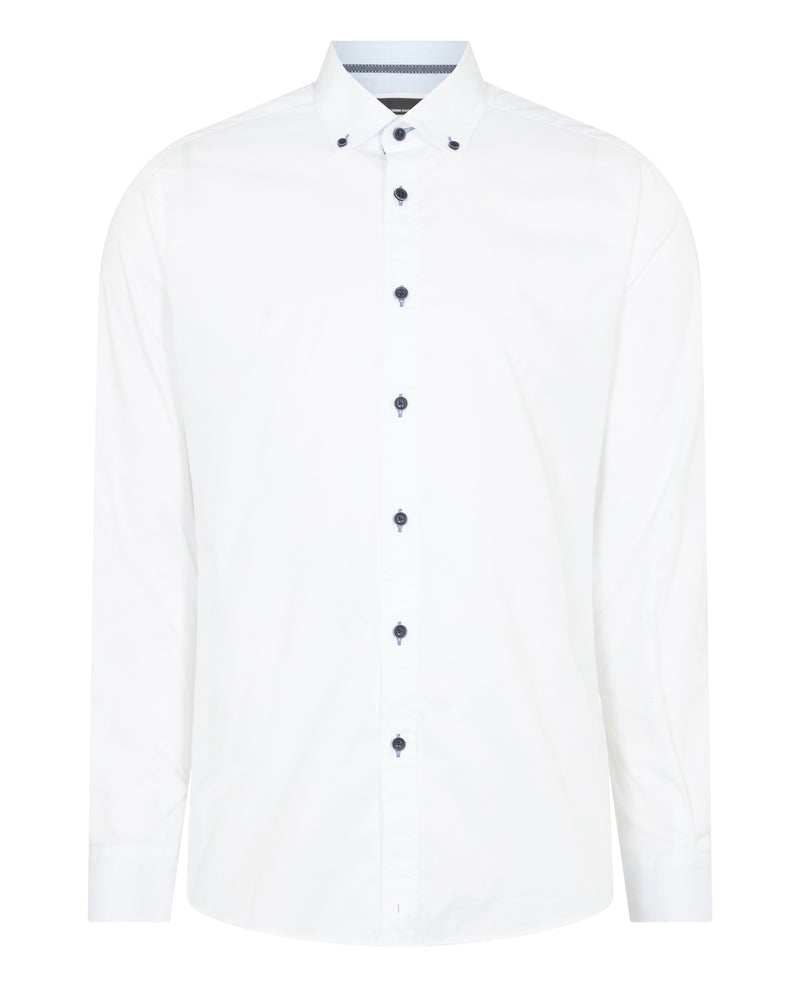 Seville Tapered Parker Shirt - White