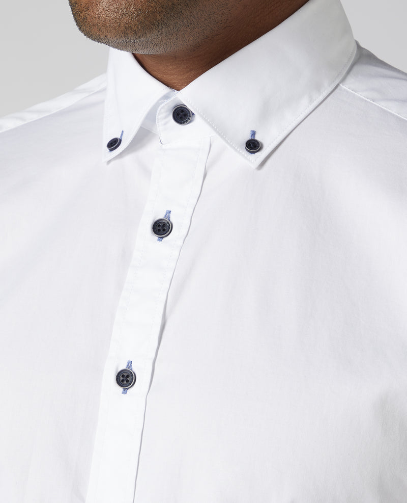Seville Tapered Parker Shirt - White
