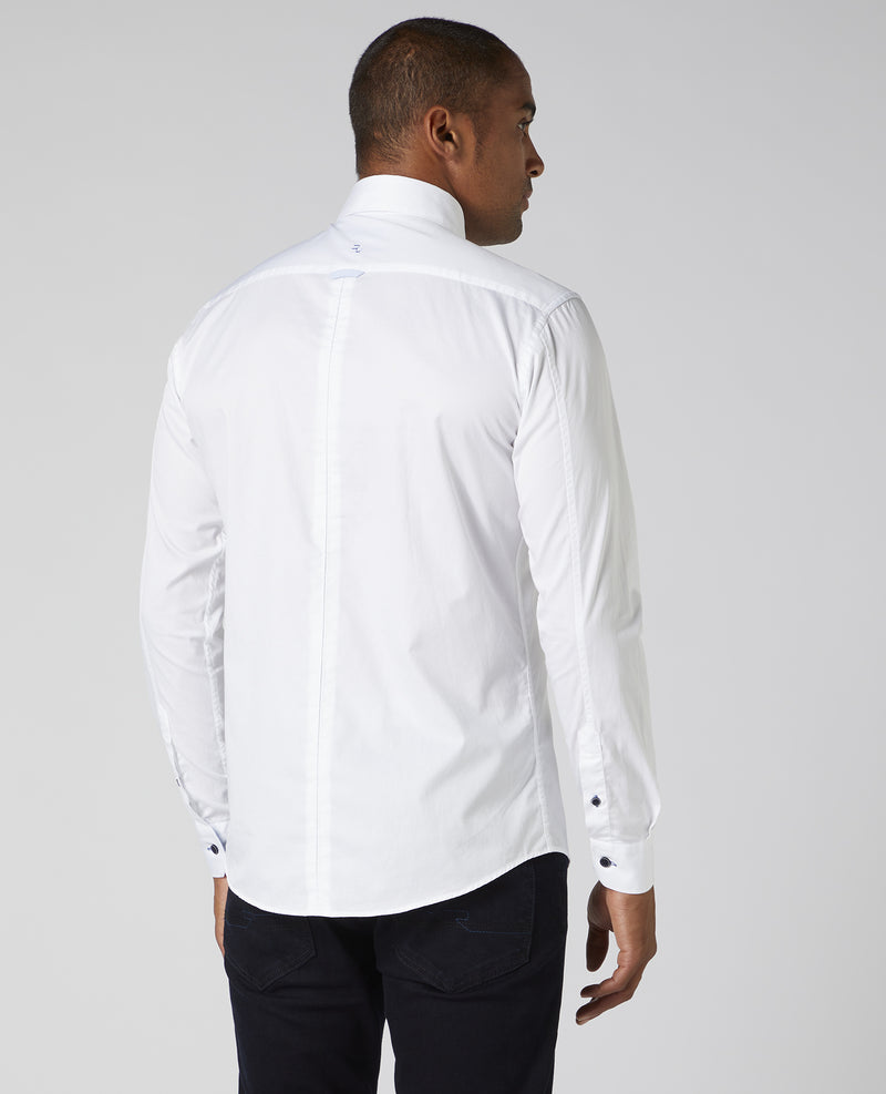 Seville Tapered Parker Shirt - White