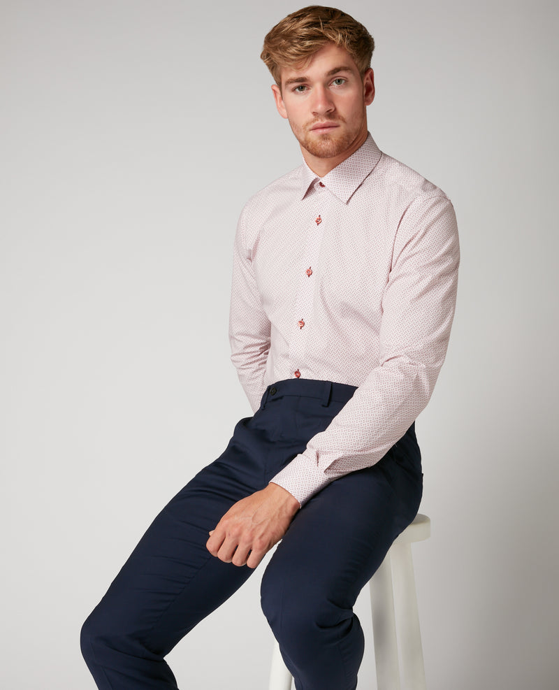 Seville Tapered Fit Shirt - Light Wine