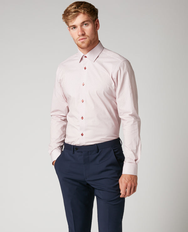 Seville Tapered Fit Shirt - Light Wine