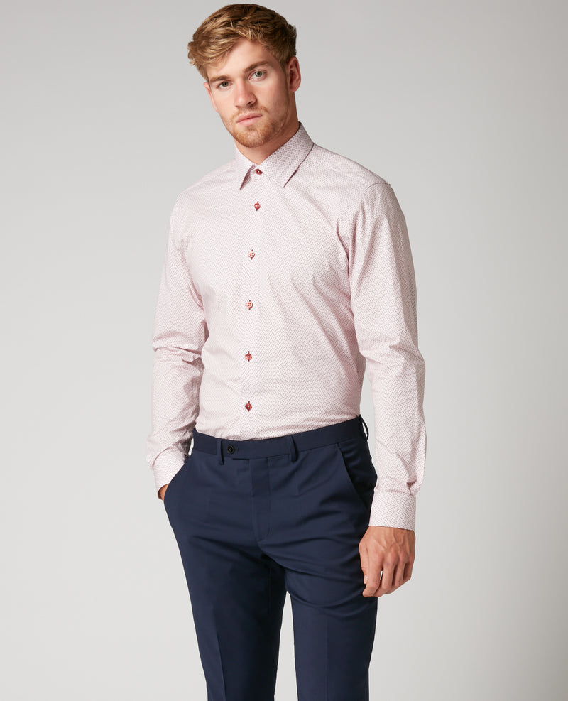Seville Tapered Fit Shirt - Light Wine